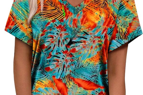 Alaroo Womens Summer Tops 2025 V Neck Short Sleeve Shirts Trendy Dressy Casual Vacation Outfits Printed